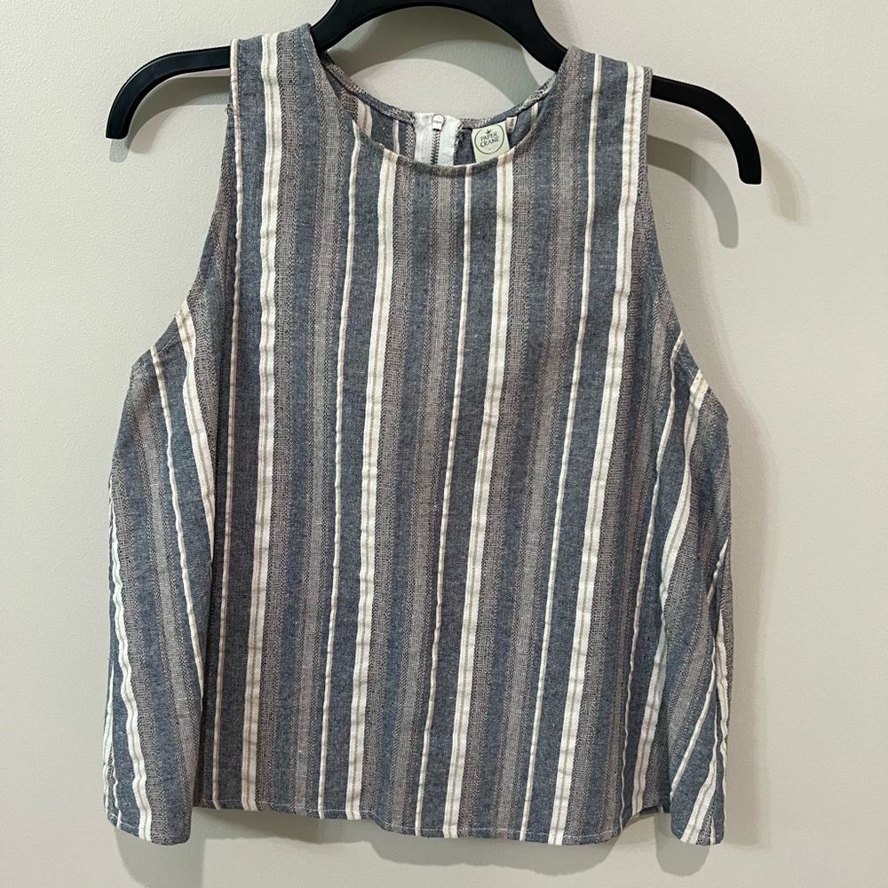Paper Crane Blue and White Striped Tank Top - Picture 1 of 4